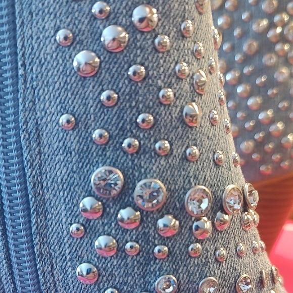 Sparkling Denim Ankle Booties - Picture 8 of 9